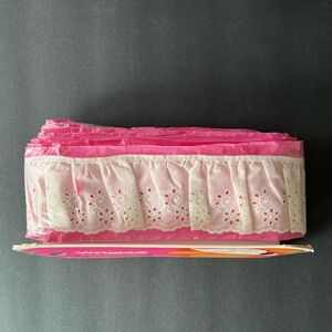 Wright’s Vintage Eyelet Lace Trim White Polyester Cotton Blend Approx. 5 Yards